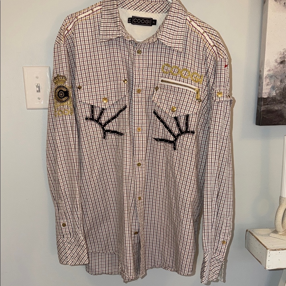 ⭐️Coogi Plaid Button Down